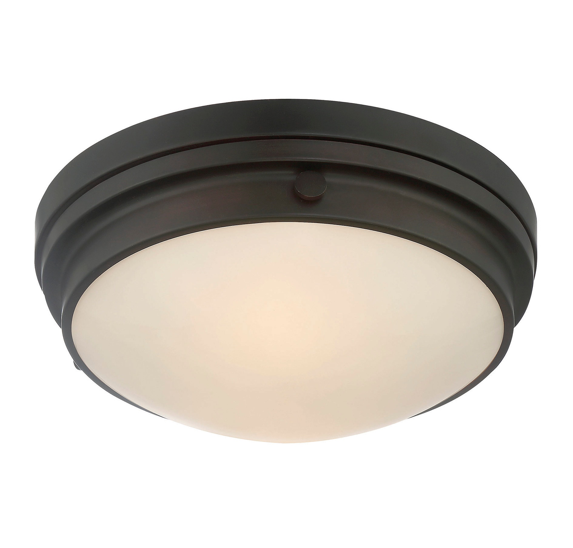 Transitional English Bronze 3-Light Ceiling Flush Mount with White Glass