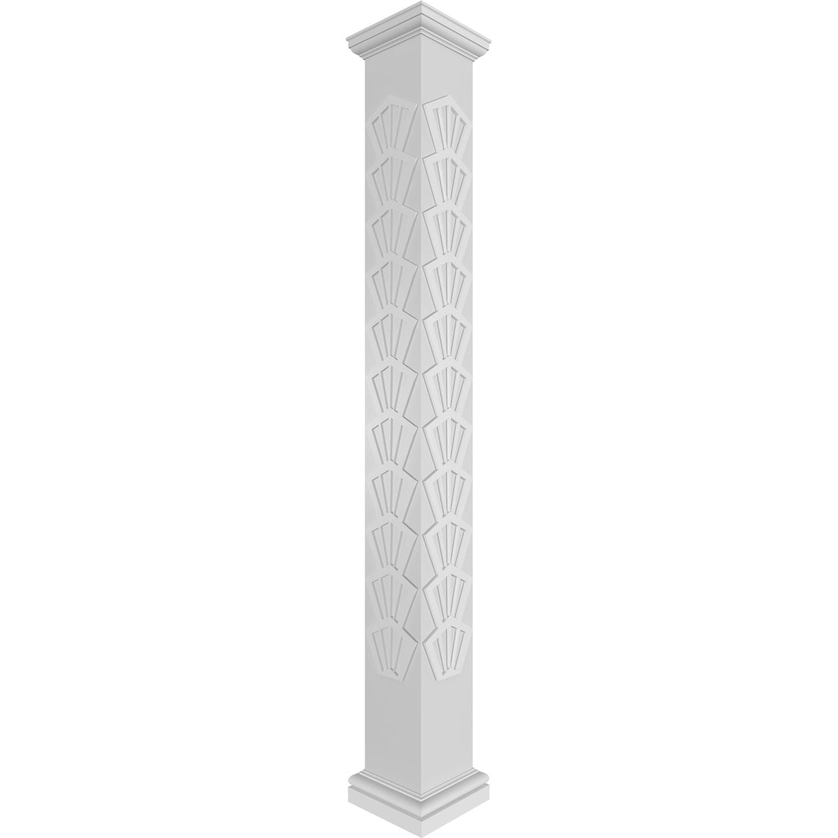 Ekena Millwork CC1009ENCTLTUTU Coastal Fretwork 10-Inches L x 9-Feet Unfinished PVC Column Wrap