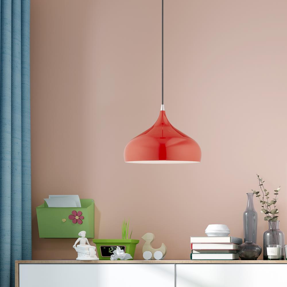 Shiny Red Aluminum Mini Pendant Light for Indoor/Outdoor