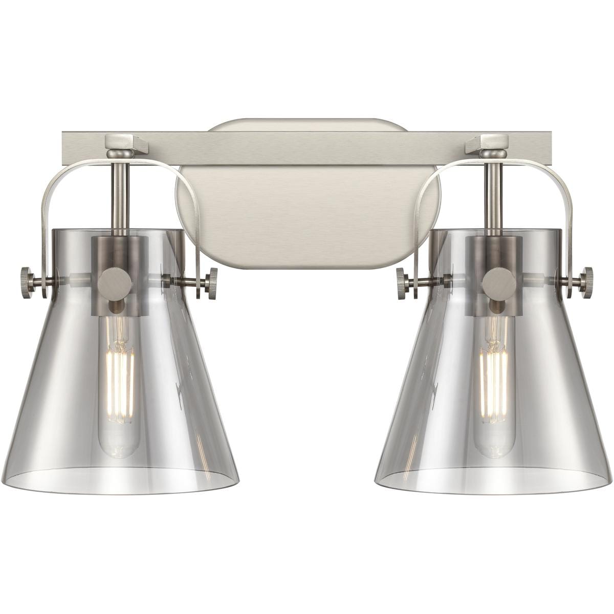Innovations Lighting - 423-2W-SN-G411-6SM Pilaster II Cone Bathroom Vanity Light Satin Nickel