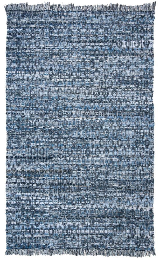 Coastal Breeze Blue Cotton Flatweave 5' x 8' Area Rug