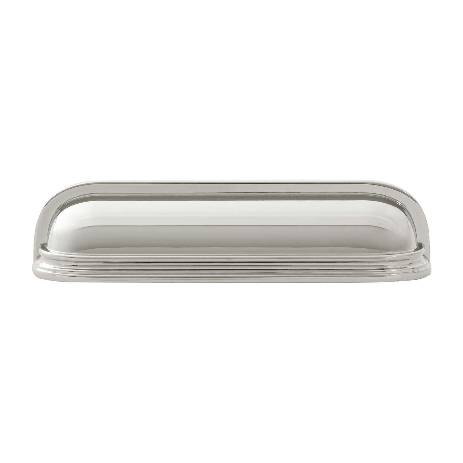 Belwith Keeler B079919-14 Berkshire 3-in or 3-3/4-in , 76mm or 96mm Center to Center Polished Nickel Dual Mount Oval Cup Drawer Pull
