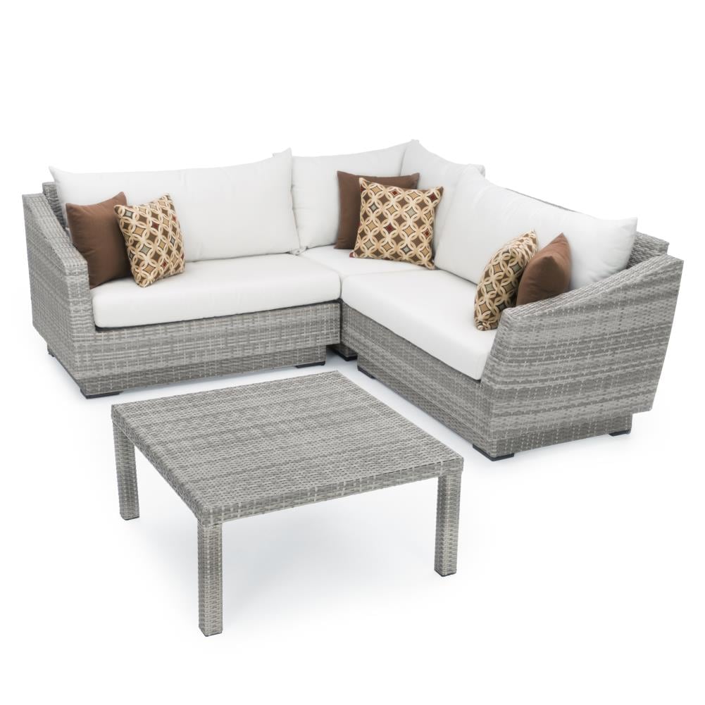 RST Brands OP-PESS4-CNS-MOR-K Cannes 4-Piece Wicker Patio Conversation Set with Off-white Sunbrella Cushions