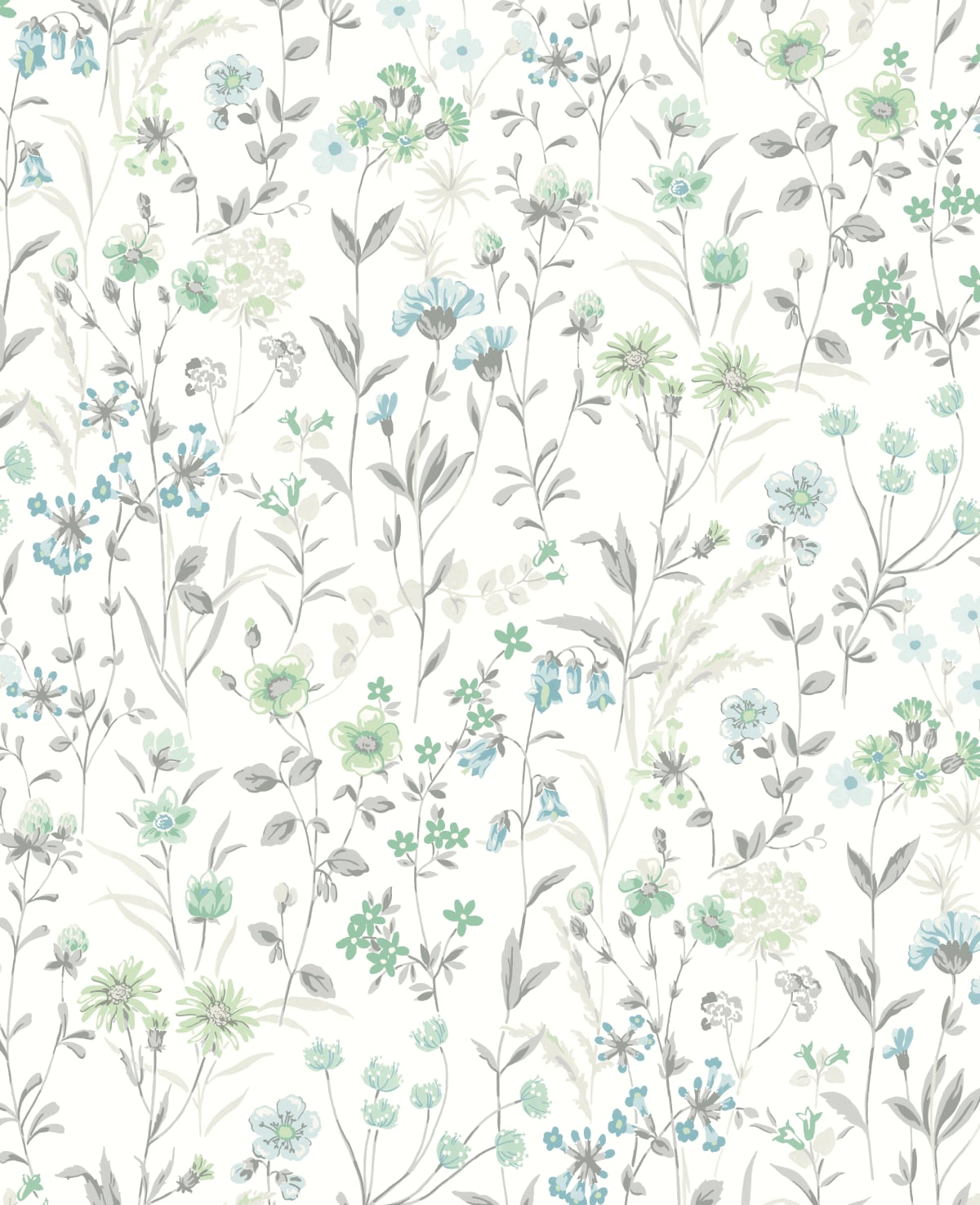 NextWall NW41924 30.75-Sq. Feet Dew Drop and Spring Green Vinyl Floral Self-adhesive Peel and Stick Wallpaper