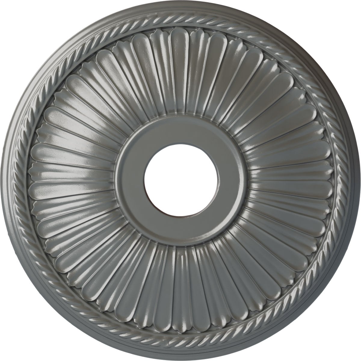 Ekena Millwork CM20BE1SLS Berkshire 20.125-in W x 20.125-in L Painted Silver Polyurethane Whole Ceiling Medallion
