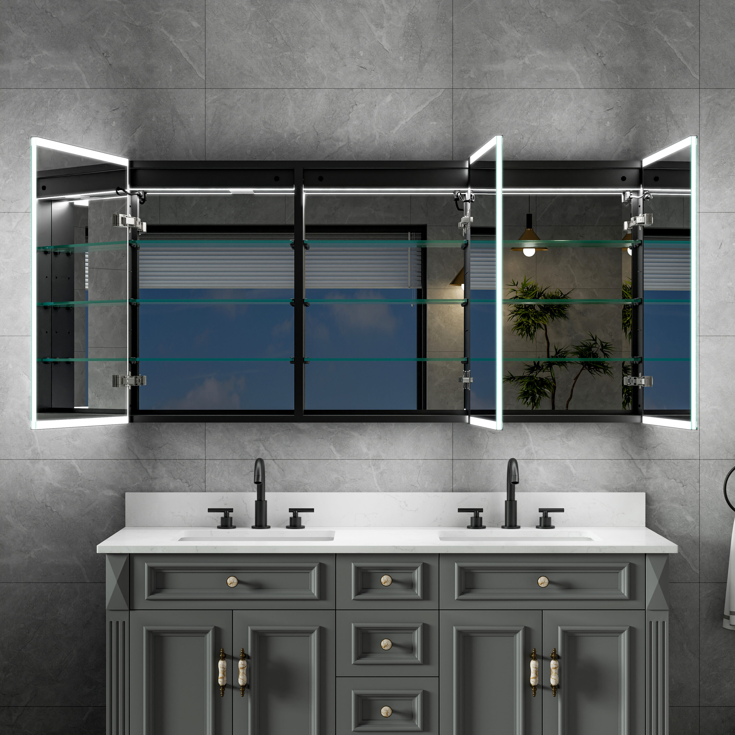 CALVON WMB12W60 Bathroom-Medicine-Cabinets - View #2