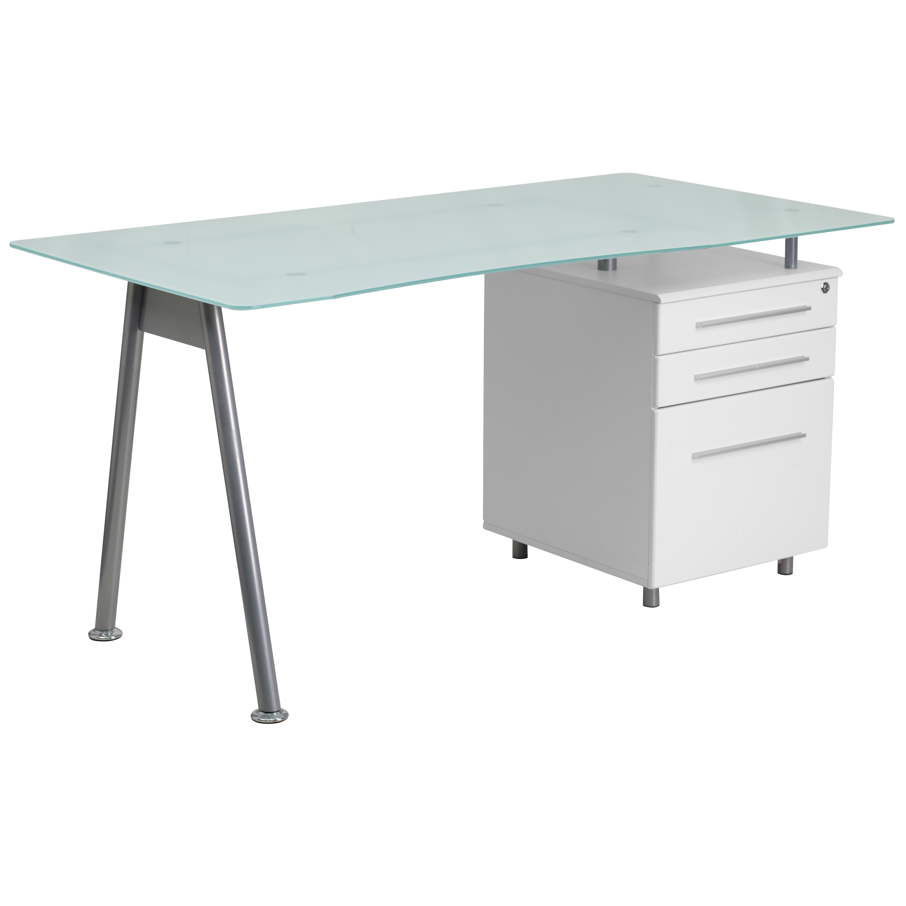 Flash Furniture 889142011293 59-in White Modern/Contemporary Computer Desk