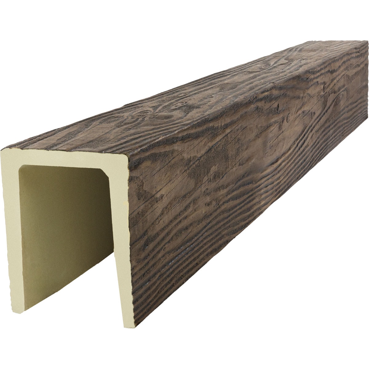 Ekena Millwork 2381900 1-in x 5-1/2-in x 10-ft Kona Brown Finished Urethane U-Shaped Decorative Beam