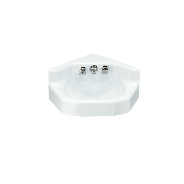 KOHLER Marston Wall-Mount Cast Iron Bathroom Sink in White with Overflow Drain KOHLER Marston Wall-Mount Cast Iron Bathroom Sink in White with Overflow Drain