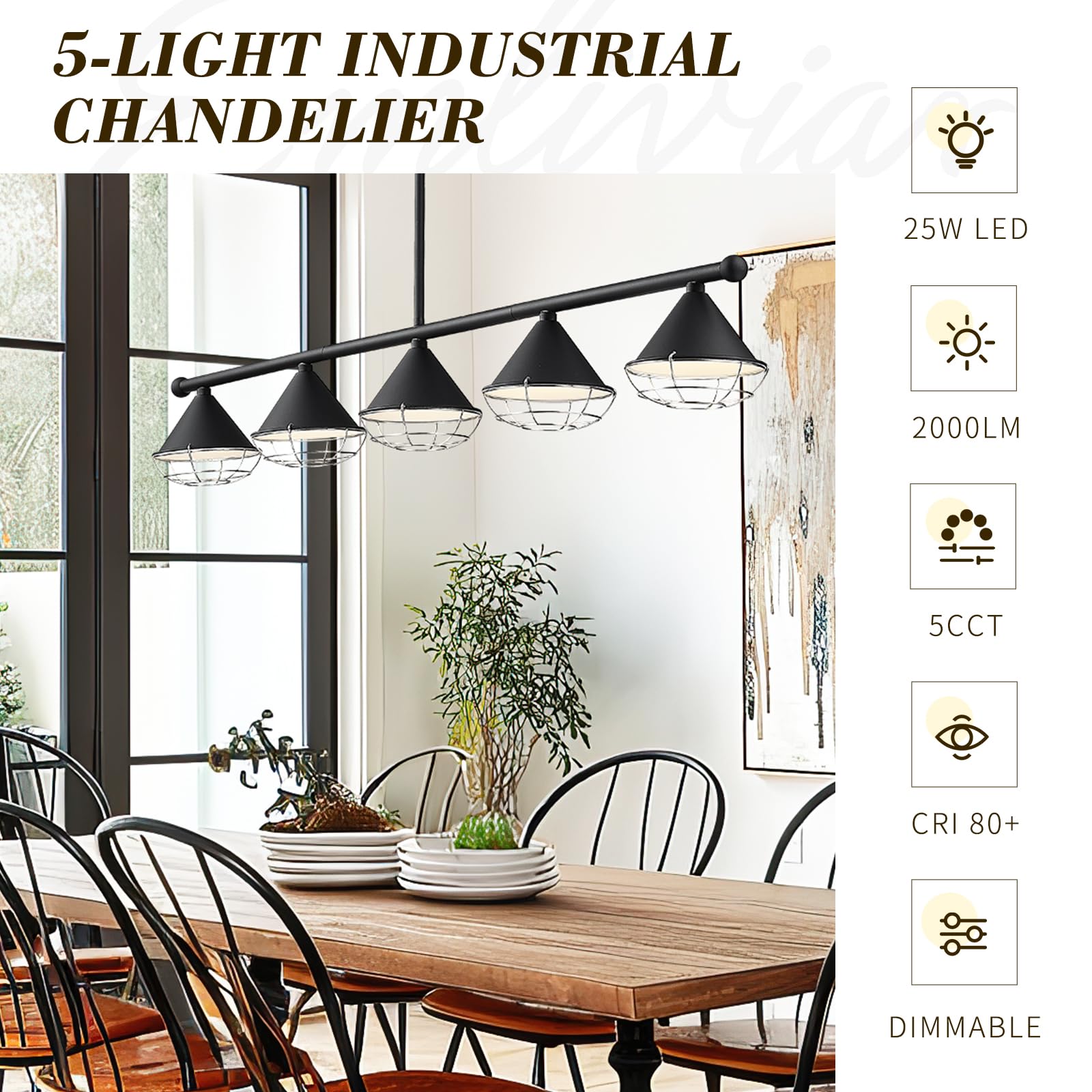 LTMATE LSYSE278LP-5-LED BK Pendant-Lights - View #3
