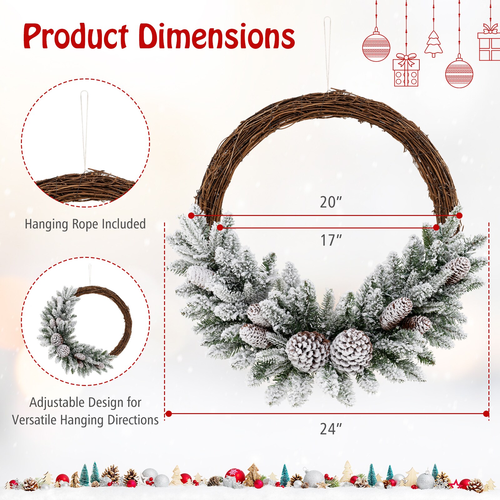 Forclover HYFE-22060 Artificial-Christmas-Wreaths - View #5