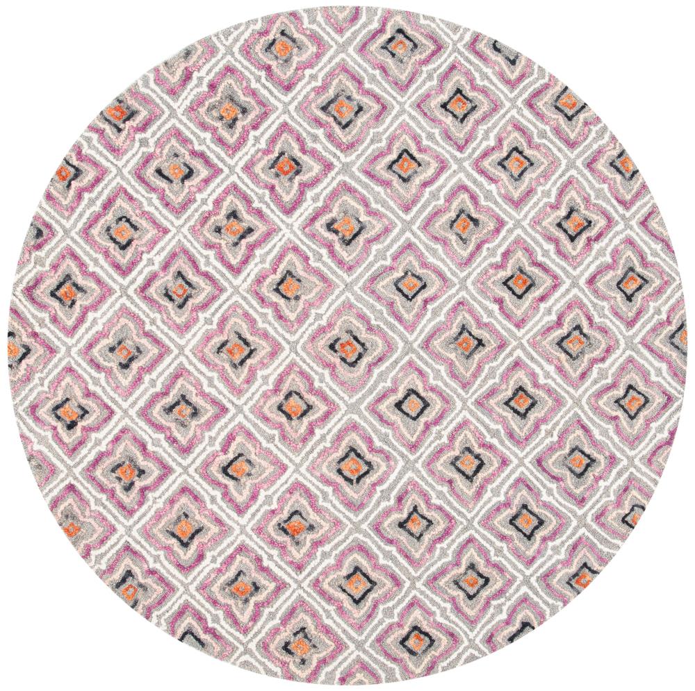 Safavieh TRC512J-6R Trace Aafkea 6 x 6 (ft) Tufted Wool Aqua/Ivory Round Indoor Trellis Bohemian/Eclectic Area rug