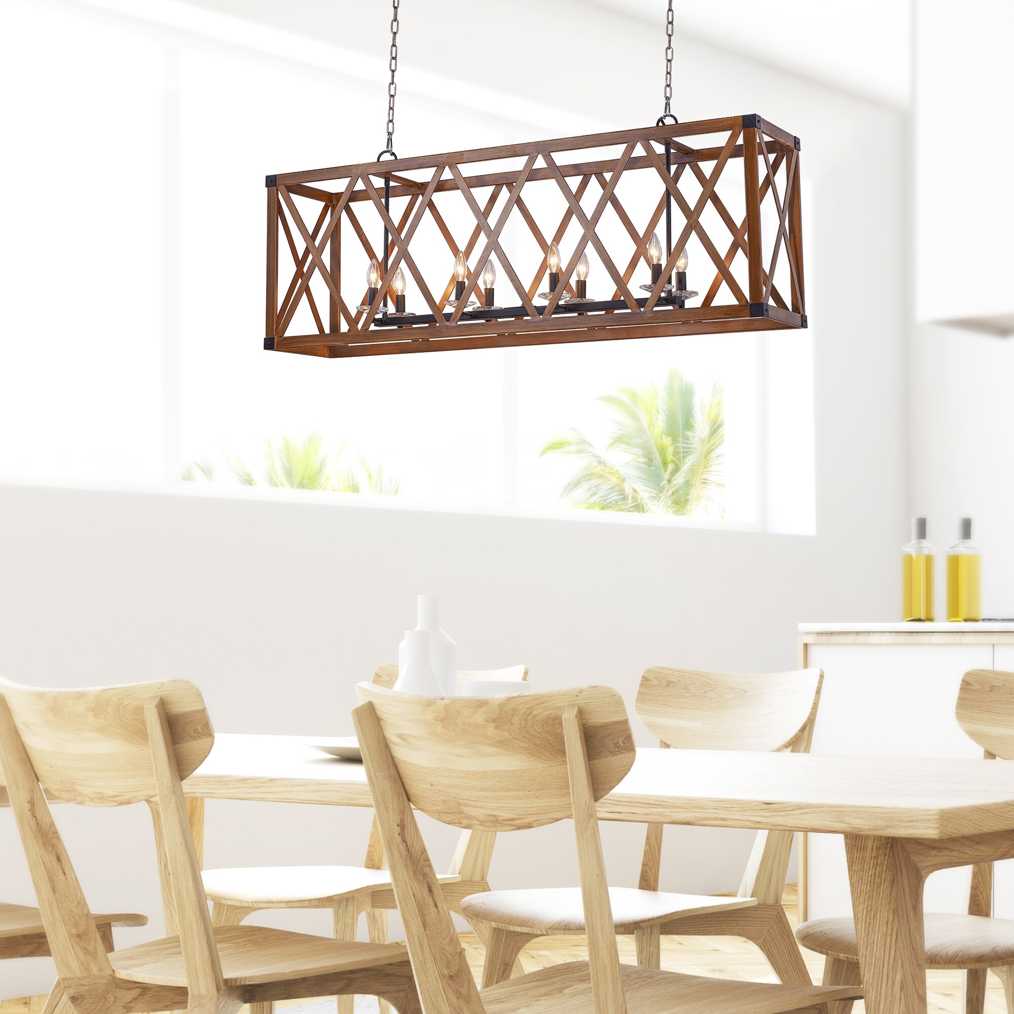 CWI Lighting 1033P51-8-230 Marini 8-Light Brown Modern/ContemporaryChandelier