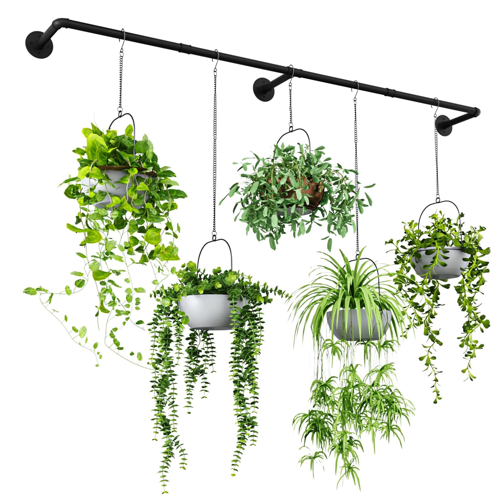 Justincity - Plant Hanger Indoor 70 Inch Hanging Planter Rod Metal Plant Holder for Window Wall ...
