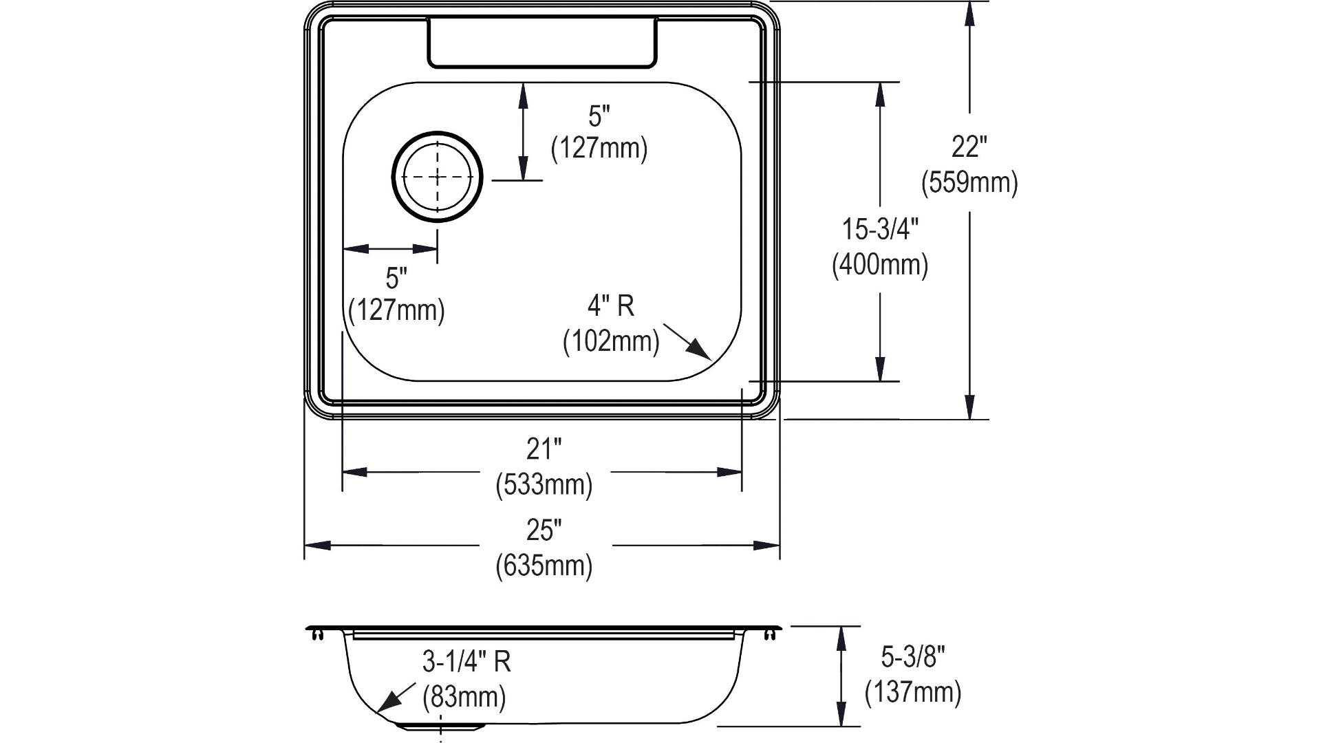 Elkay Dayton Drop-In 25-in X 22-in Satin Stainless Steel Single Bowl 1 ...