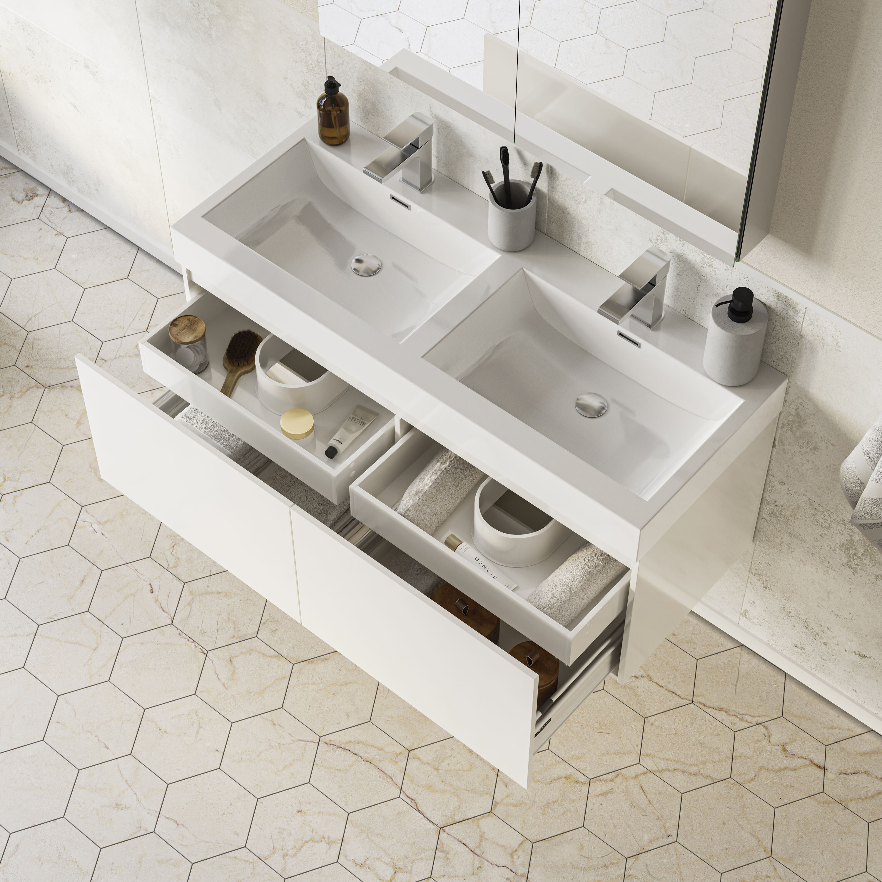 Fresca FVN8012WH Bath-Vanity-Combo - View #3
