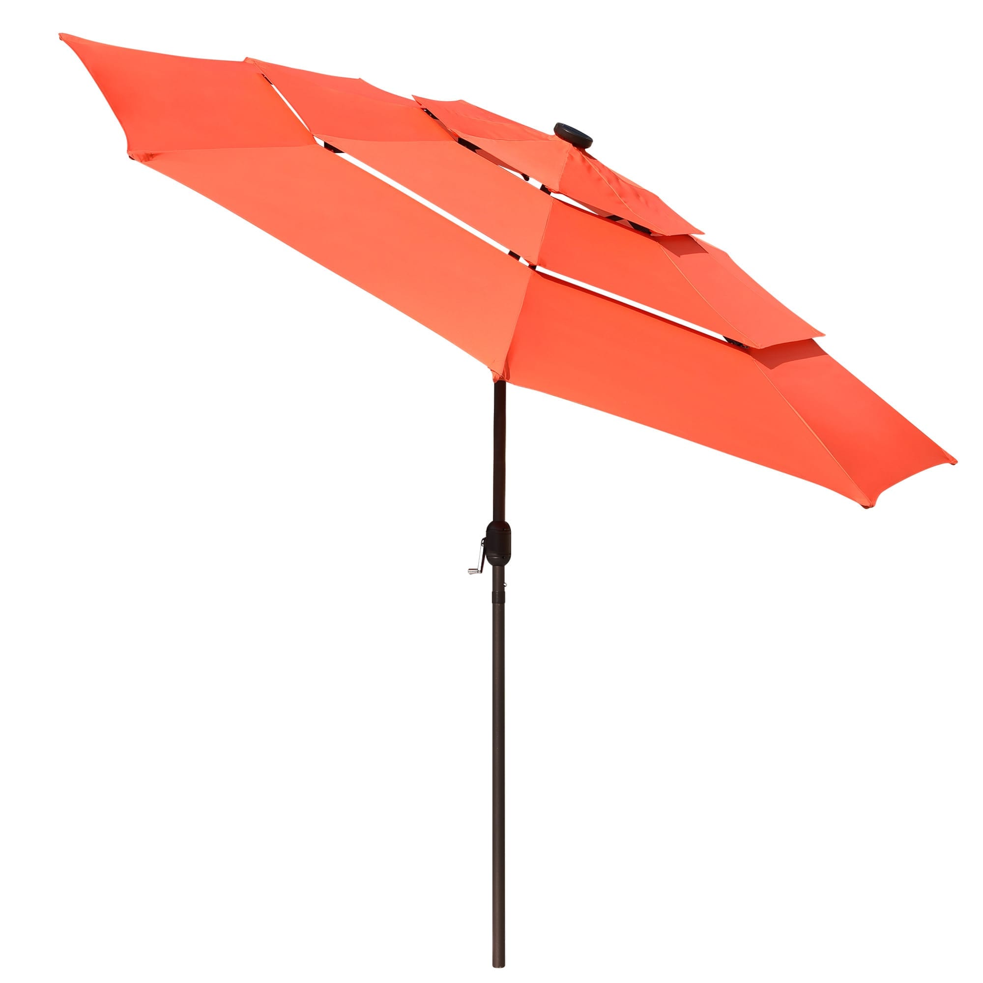 Yescom 07UMB042-3T10L-13-LO 10 Ft 3 Tier Patio Umbrella with Solar Powered LED Crank Tilt Button