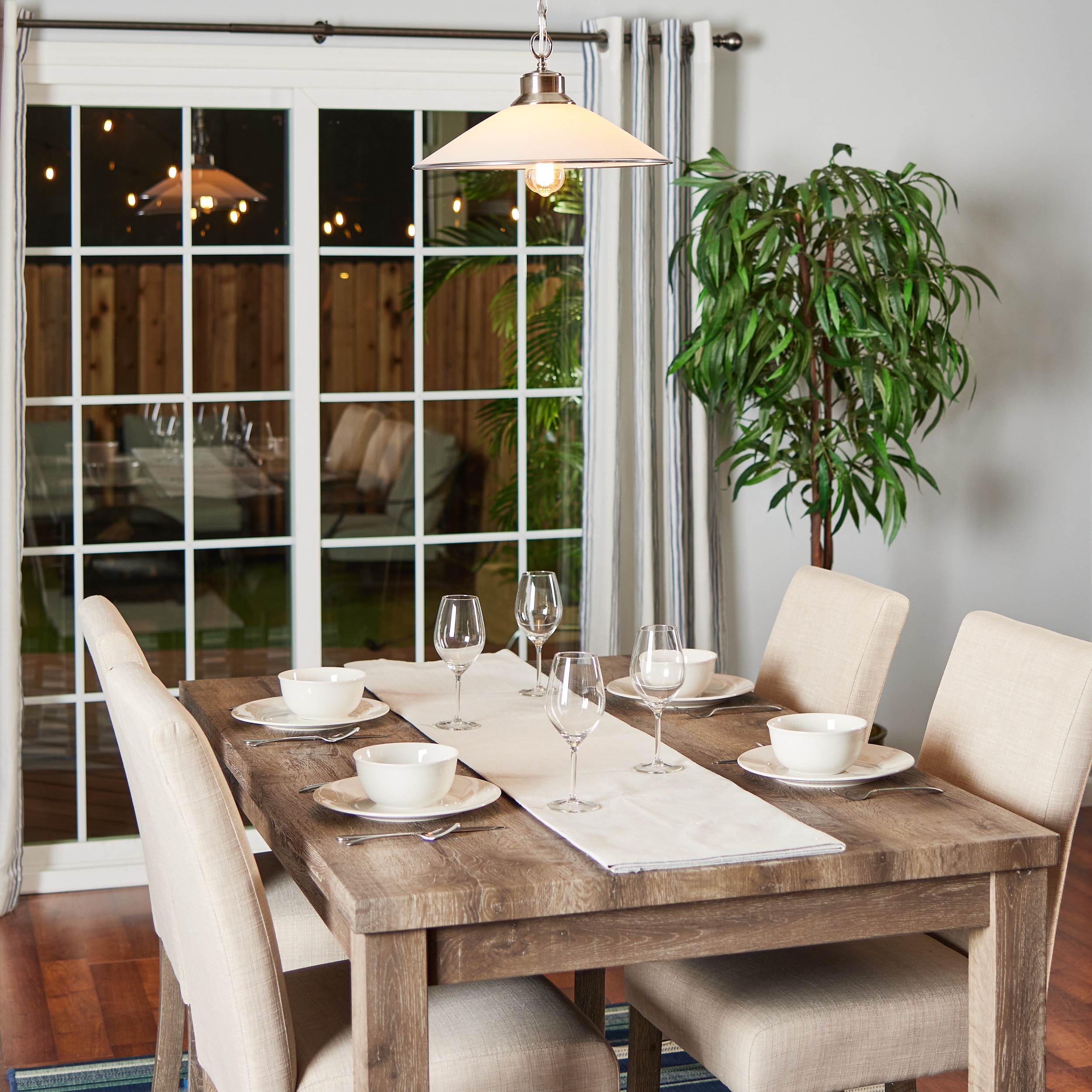 Mini Brushed Nickel Glass Pendant Light with Satin Opal Diffuser
