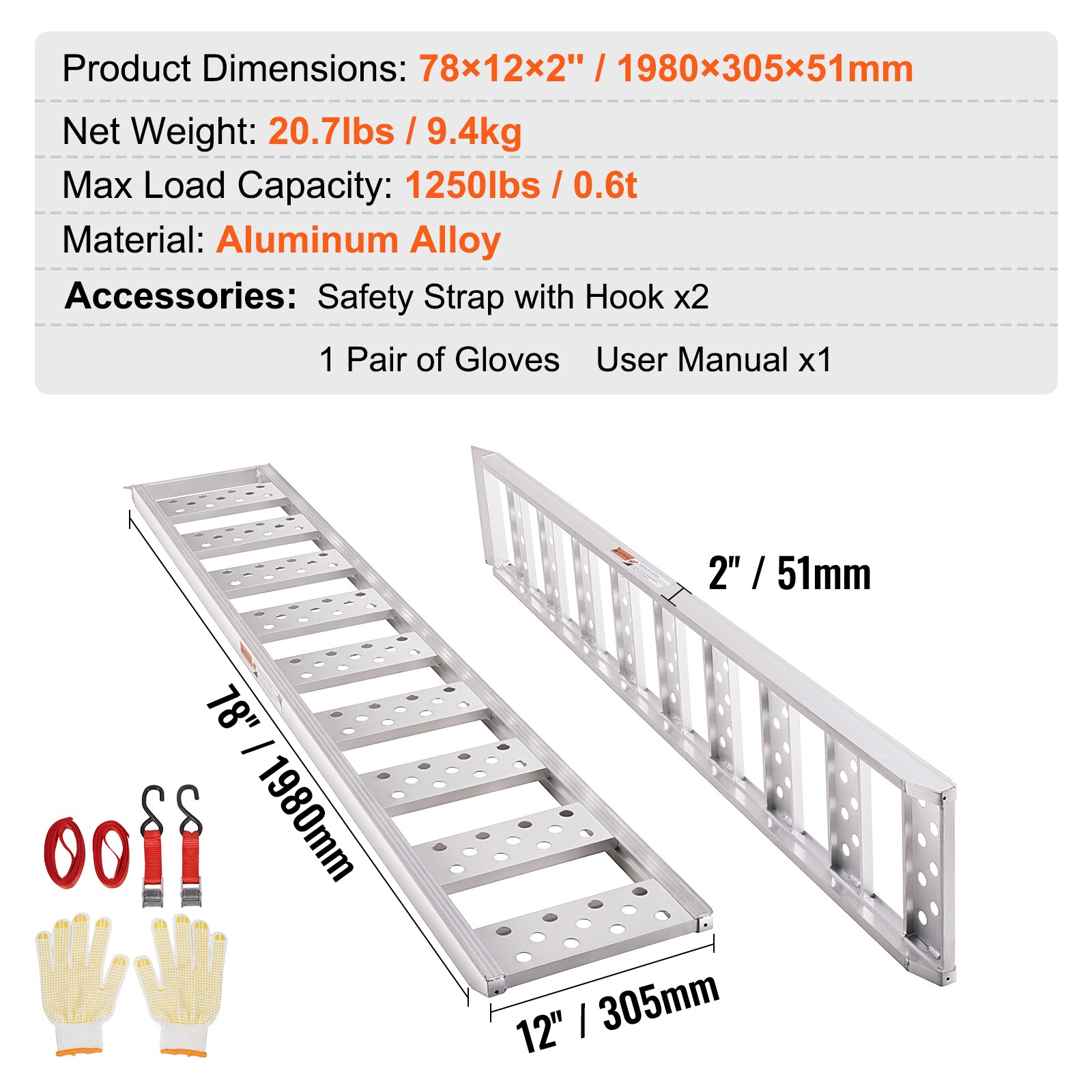 VEVOR ZZZ1250781222PF5MV0 Loading-Ramps - View #7