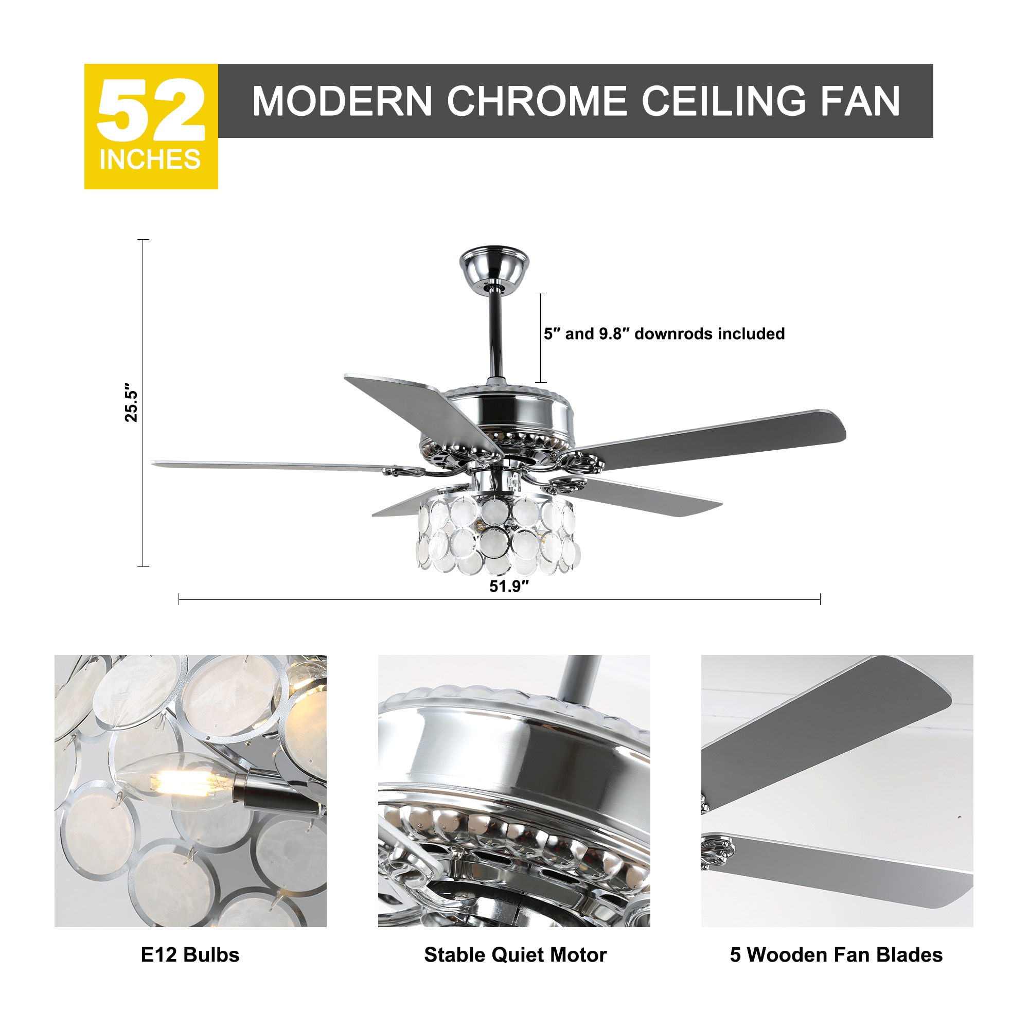 Oaks Decor DC5216OKEL Ceiling-Fans - View #4