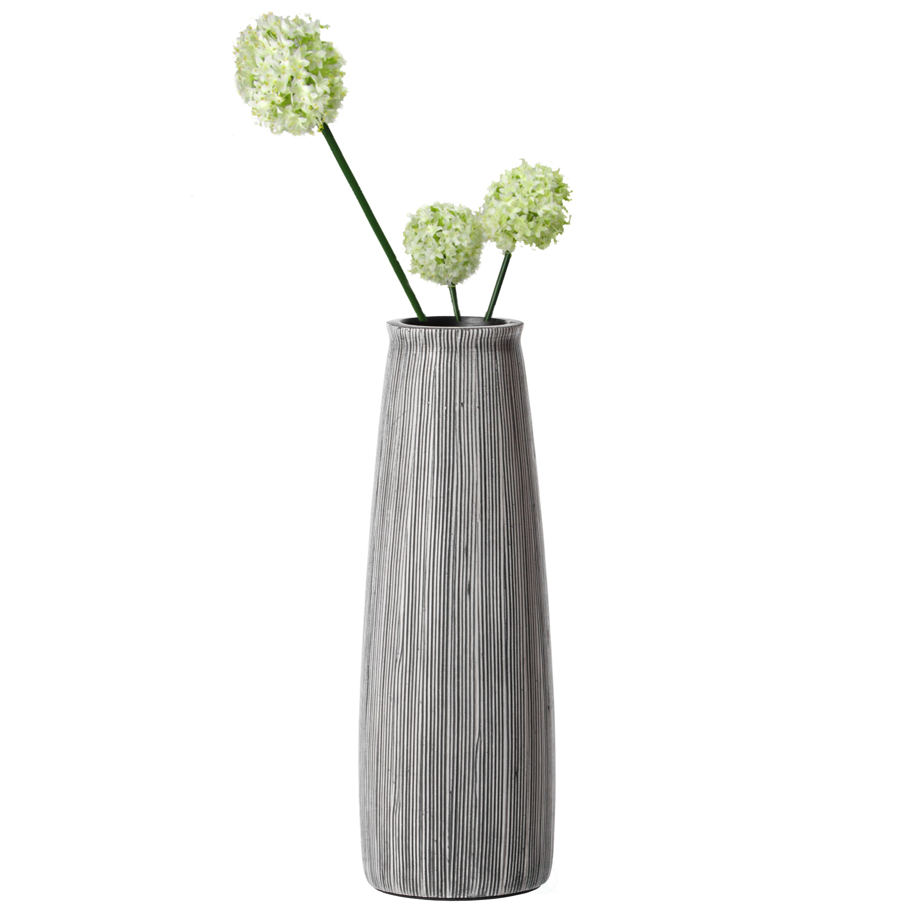 Uniquewise QI004175.S Gray Polyresin Modern Vase