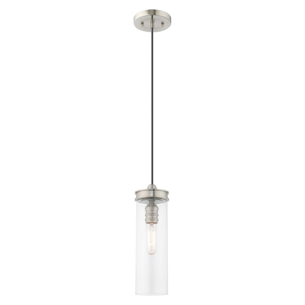 Modern Mini LED Pendant in Brushed Nickel with Clear Glass