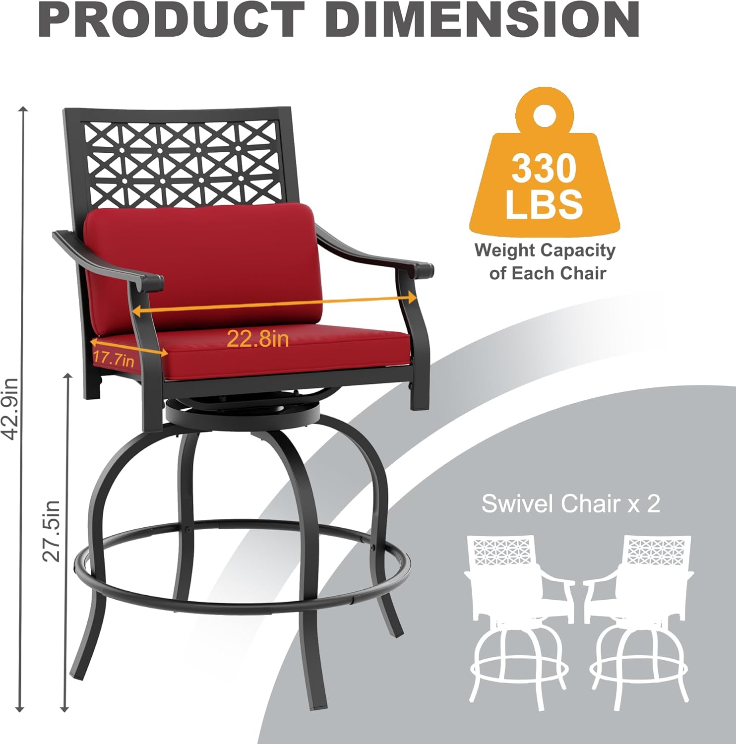 Qeetex LHF-HW-PPG-334L3YNK Patio-Conversation-Sets - View #2