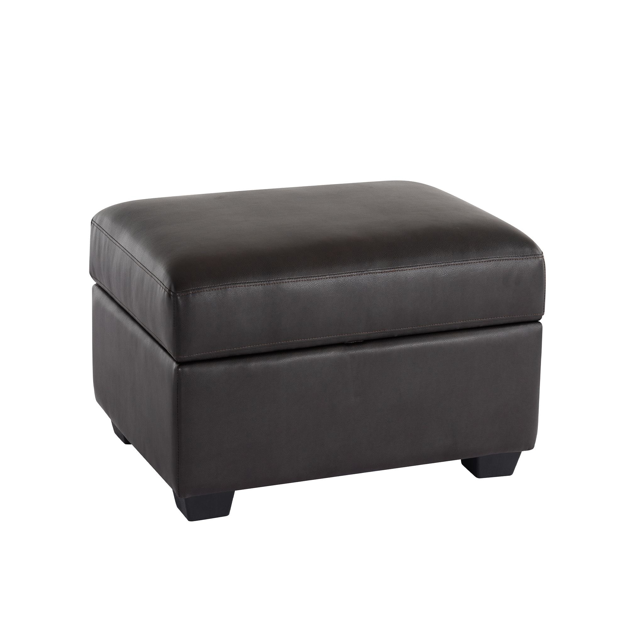 FARATI G103-CL-OT Modern Gray Faux leather Storage Ottoman