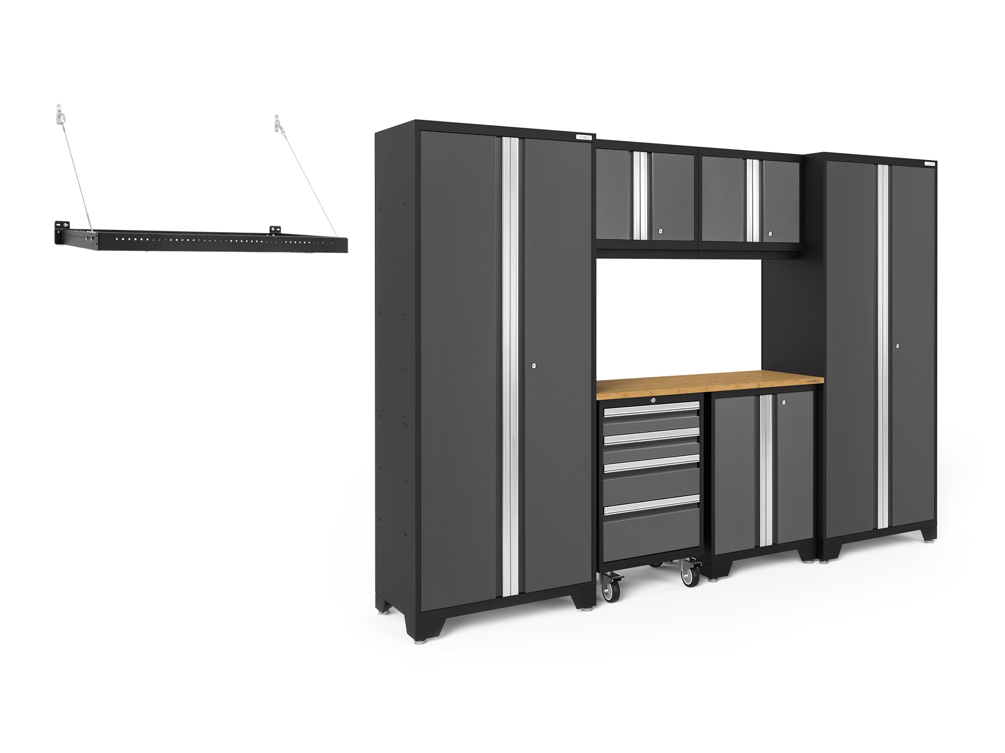 NewAge Products 50691 108-in W x 76.75-in H x 18-in D 6 -Cabinets Steel Charcoal Gray Garage Storage System