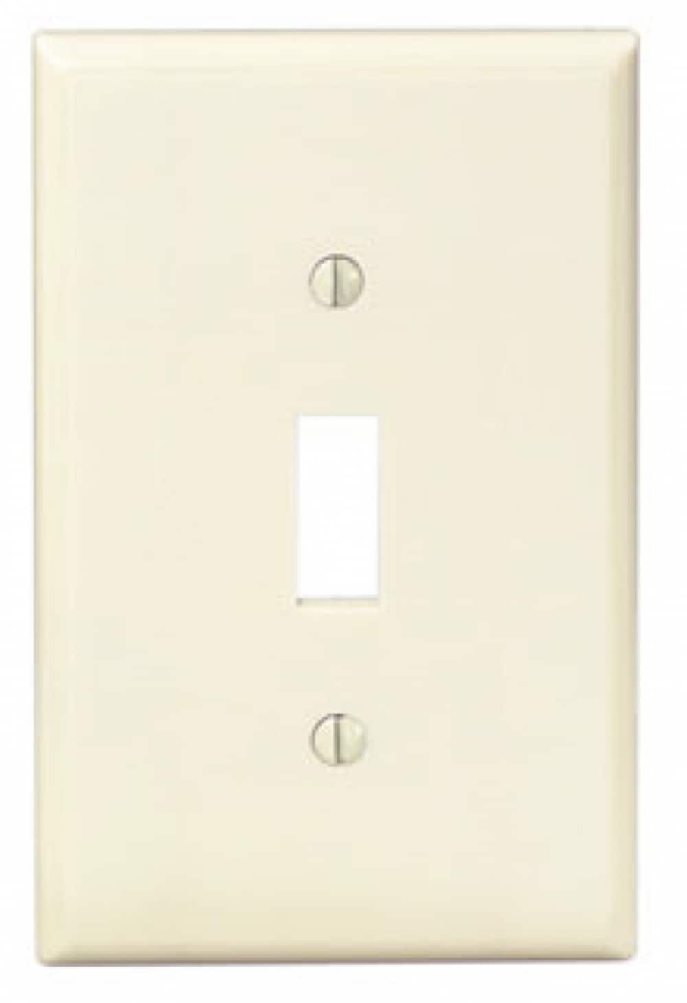 American Imaginations AI-35039 1 -Gang Standard Size Ivory Plastic Indoor Toggle Wall Plate