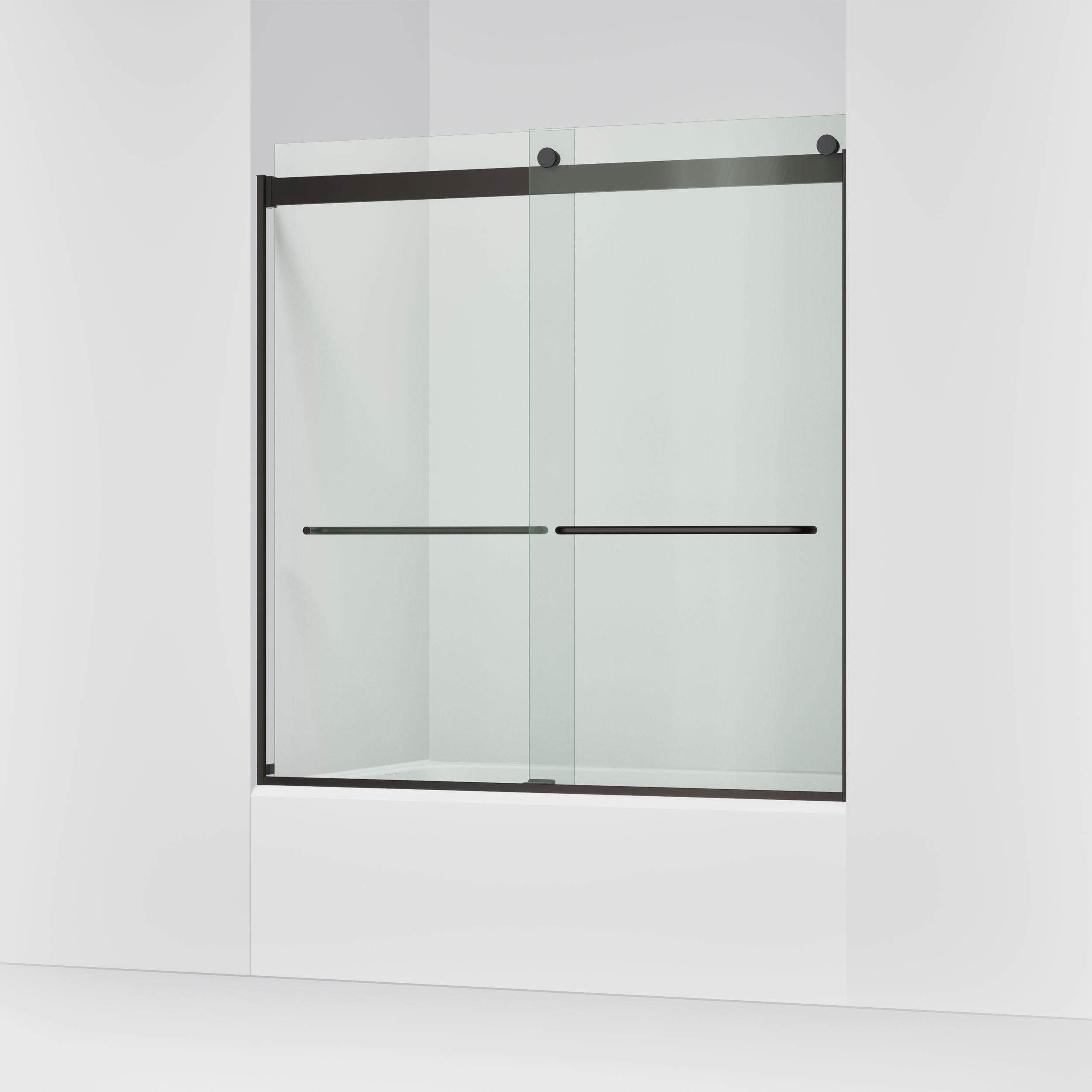 KOHLER Levity Anodized Brushed Bronze 56-in to 60-in W x 62-in H Frameless Bypass Sliding Bathtub Door