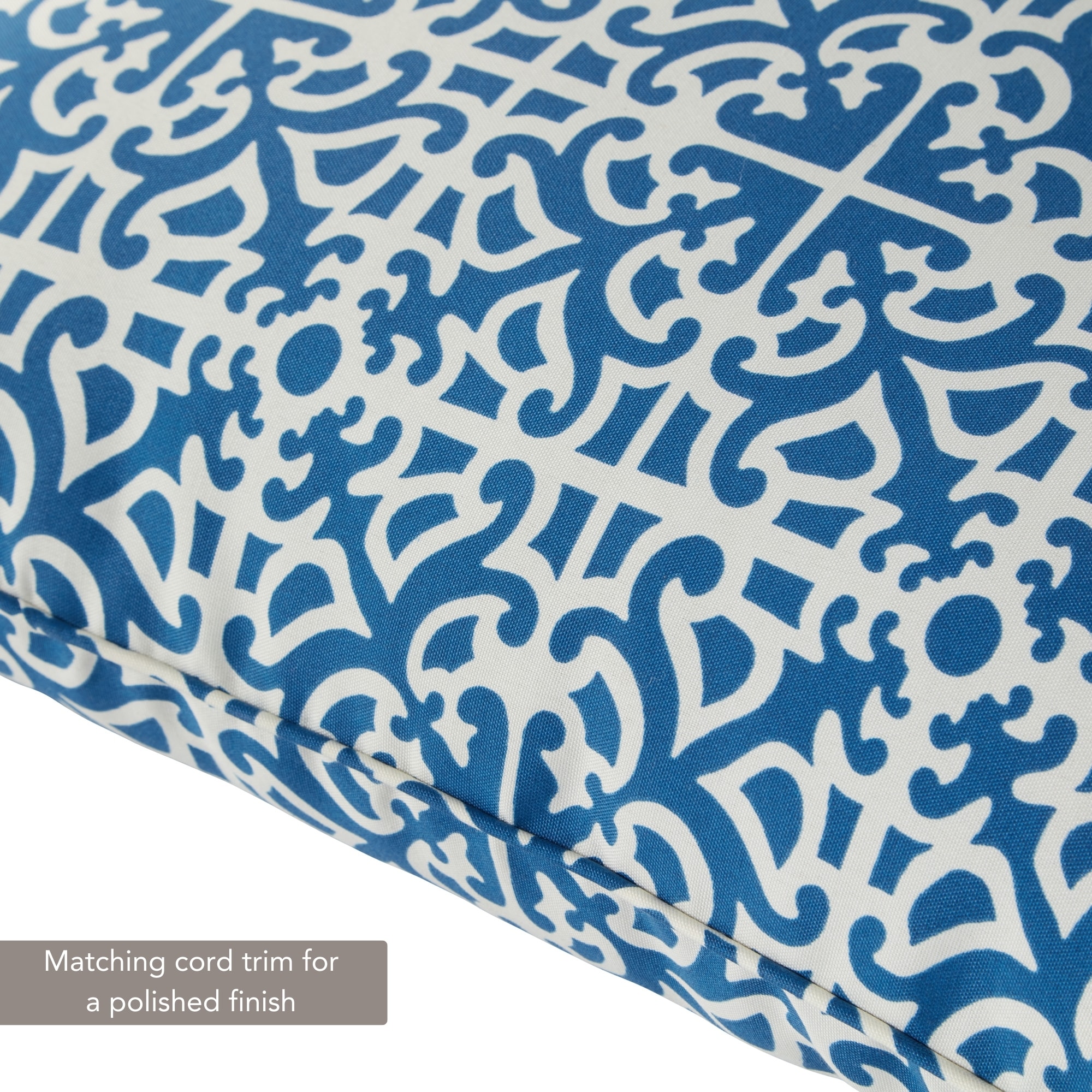 Indigo Lattice 24" Box Foam Fill Outdoor Chair Cushion Set