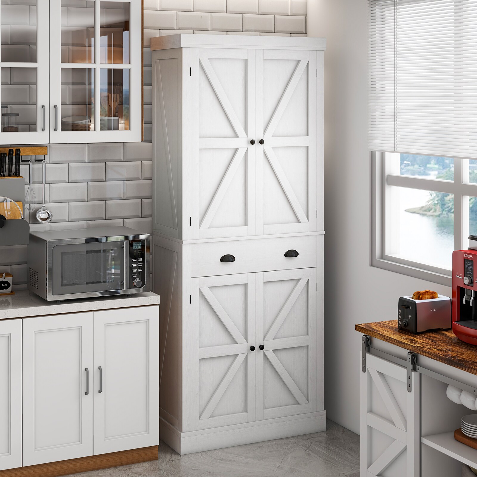 Lowes white pantry deals cabinet