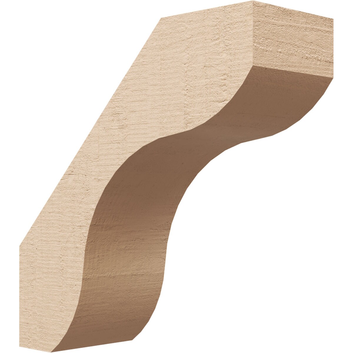Ekena Millwork BRCUR05X14X14STARCPR 5-in x 14-in x 14-in Primed Urethane Stanfield Woodgrain TimberThane Knee Brace