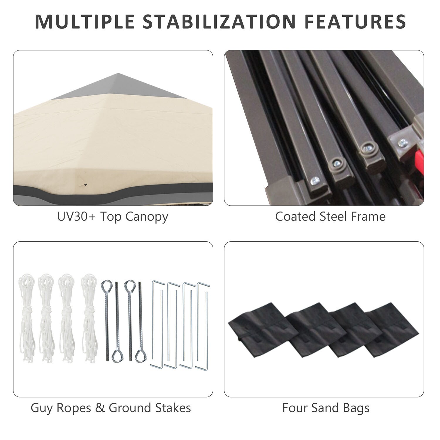 GZMR 9.7-ft x 9.7-ft Pop Up Canopy Square Beige Metal GZMR 9.7-ft x 9.7-ft Pop Up Canopy Square Beige Metal