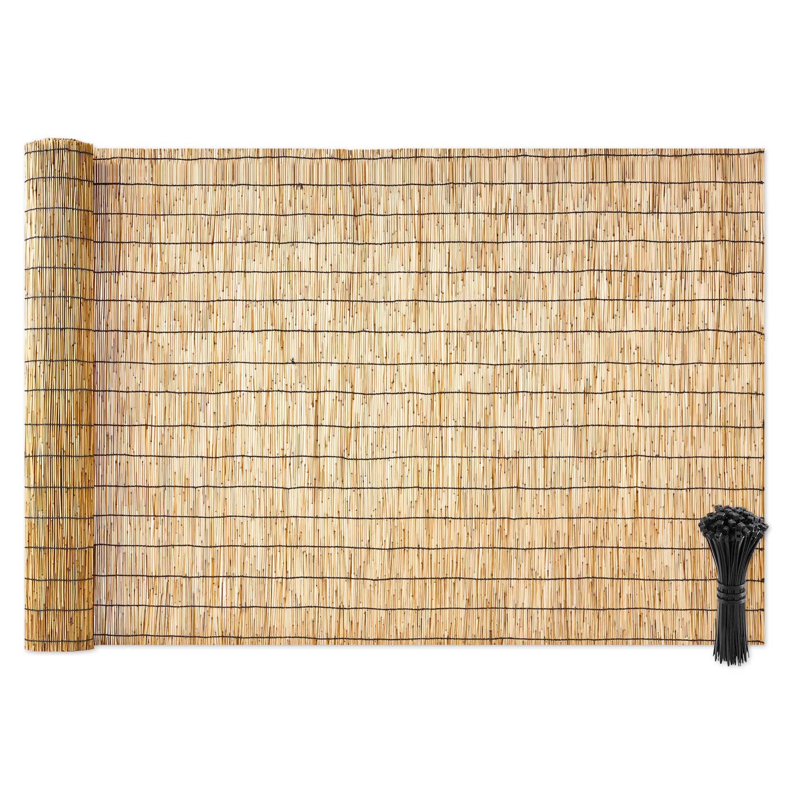 ITOPFOX  Natural Reed Fencing Roll 4 ft by 16.4 ft Decorative Privacy Screen Panel for Backyard Garden Patio Balcony Outdoor