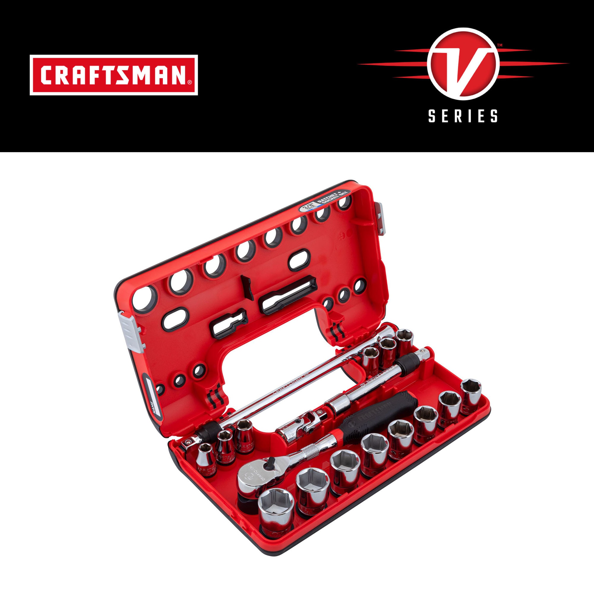CRAFTSMAN V-Series 38-Piece Metric 1/4-in Drive 6-point Set