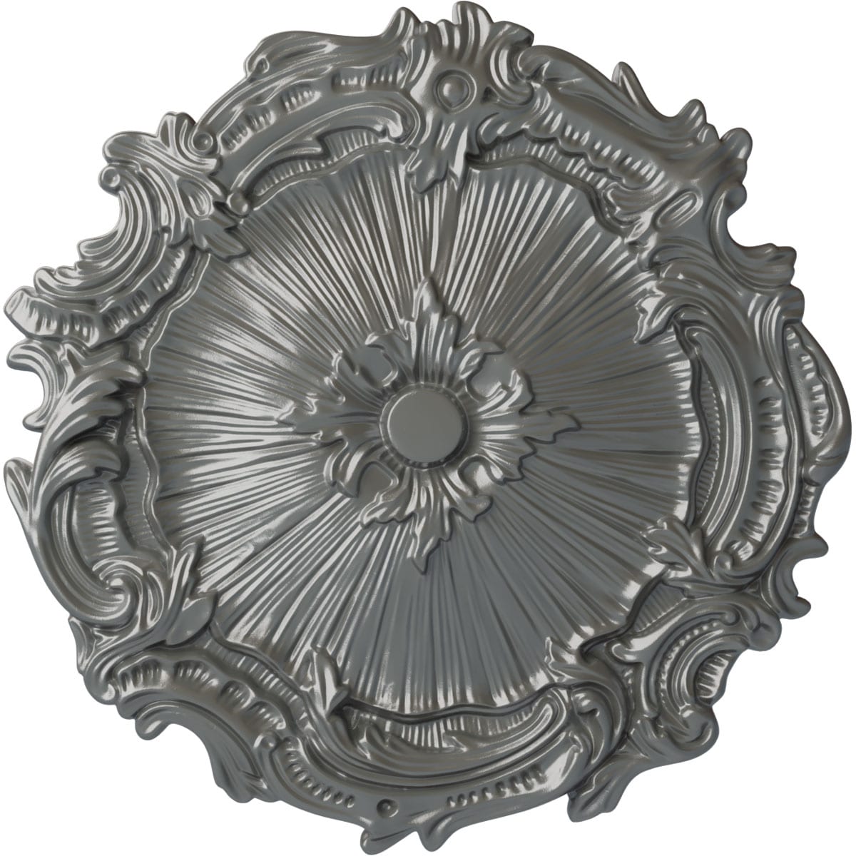 Ekena Millwork CM16PLSLS Plymouth 16.75-in W x 16.75-in L Painted Silver Polyurethane Whole Ceiling Medallion