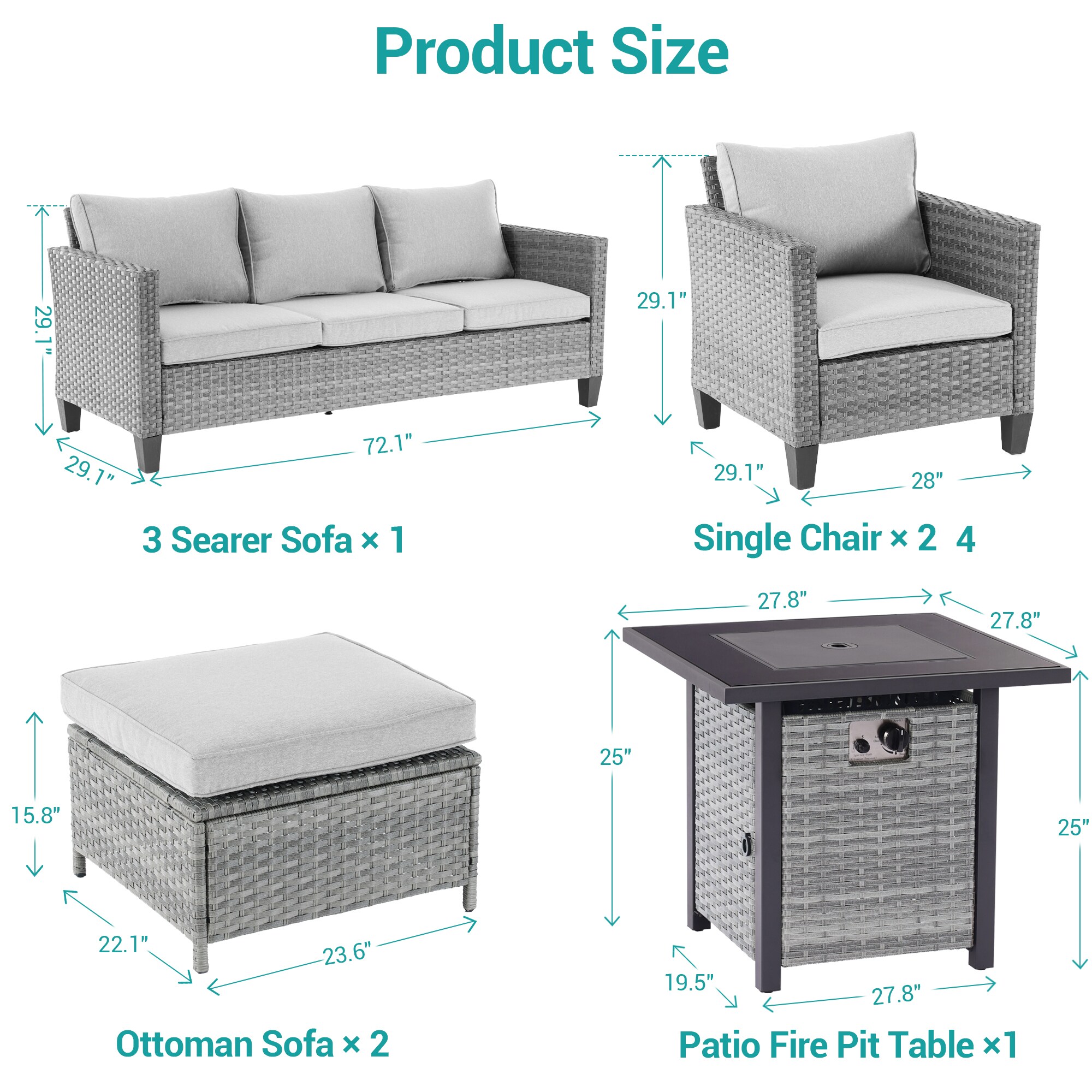 Sonkuki SD-PS-115HLY-S2T4 Patio-Conversation-Sets - View #2