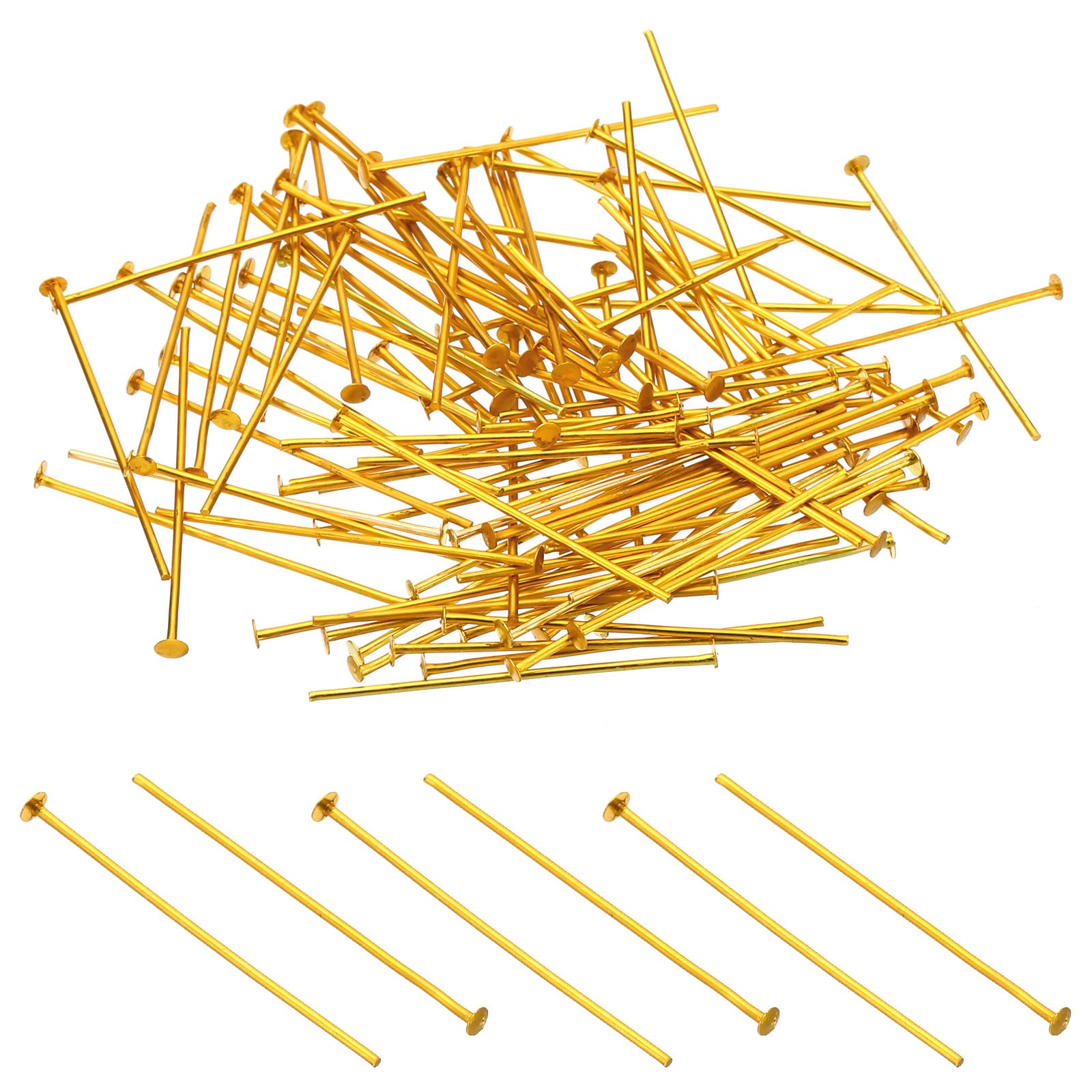 PATIKIL 1.57x0.12inch Aluminium Chandelier Connector Pins 500pcs Chandelier Crystal Clips for Fastening Crystals Parts Chandelier Replacements Gold