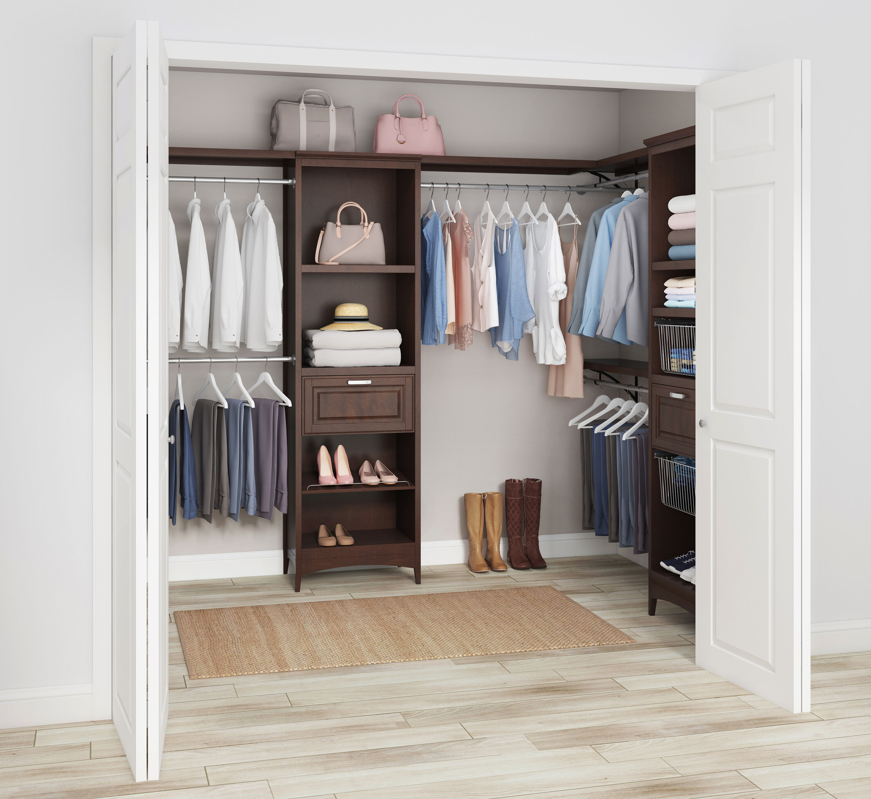 allen + roth Brown Wood Closet Kits at Lowes.com