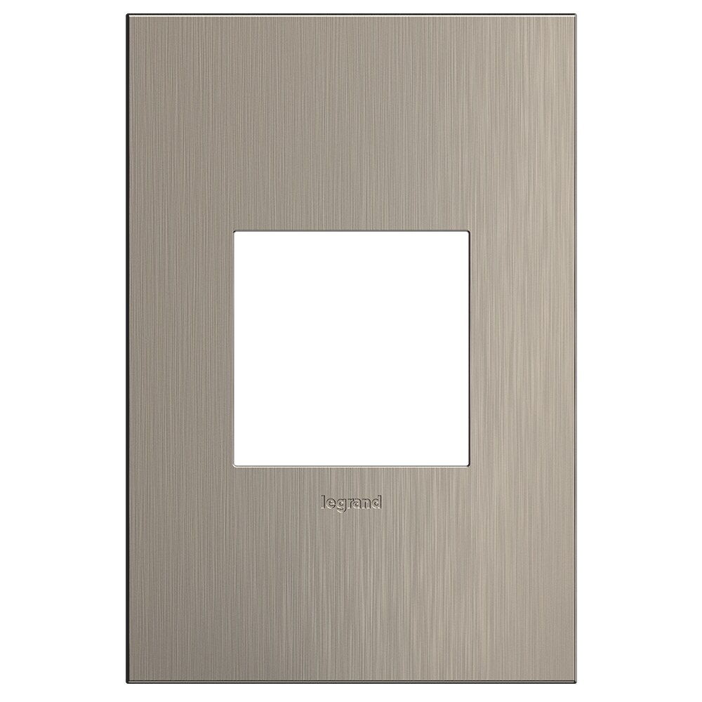 Legrand adorne 1-Gang Midsize Satin Nickel Metal Indoor Square Wall Plate  in the Wall Plates department at