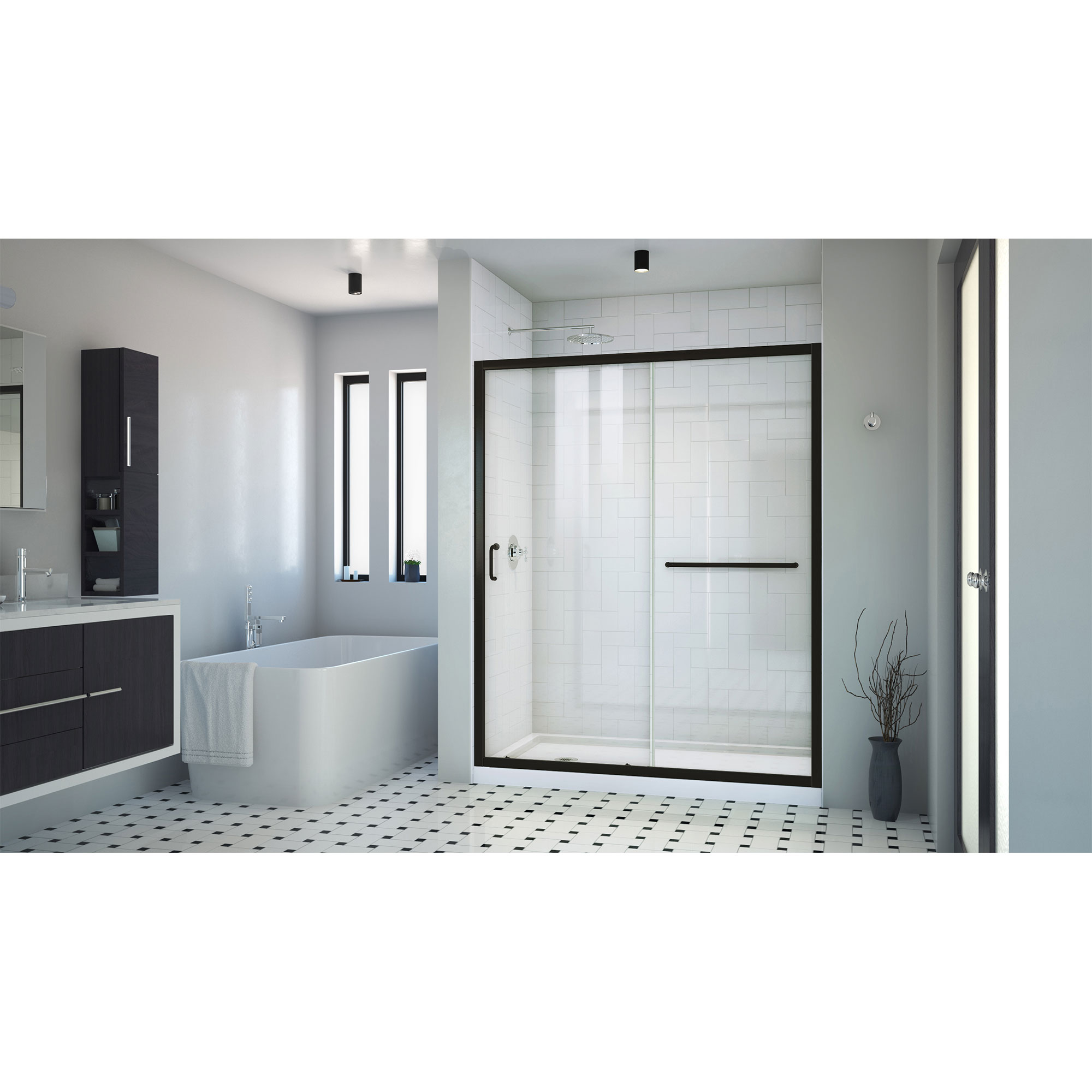 Free Standing Shower Screen 39½ x 76¾ , SKU: LB00112