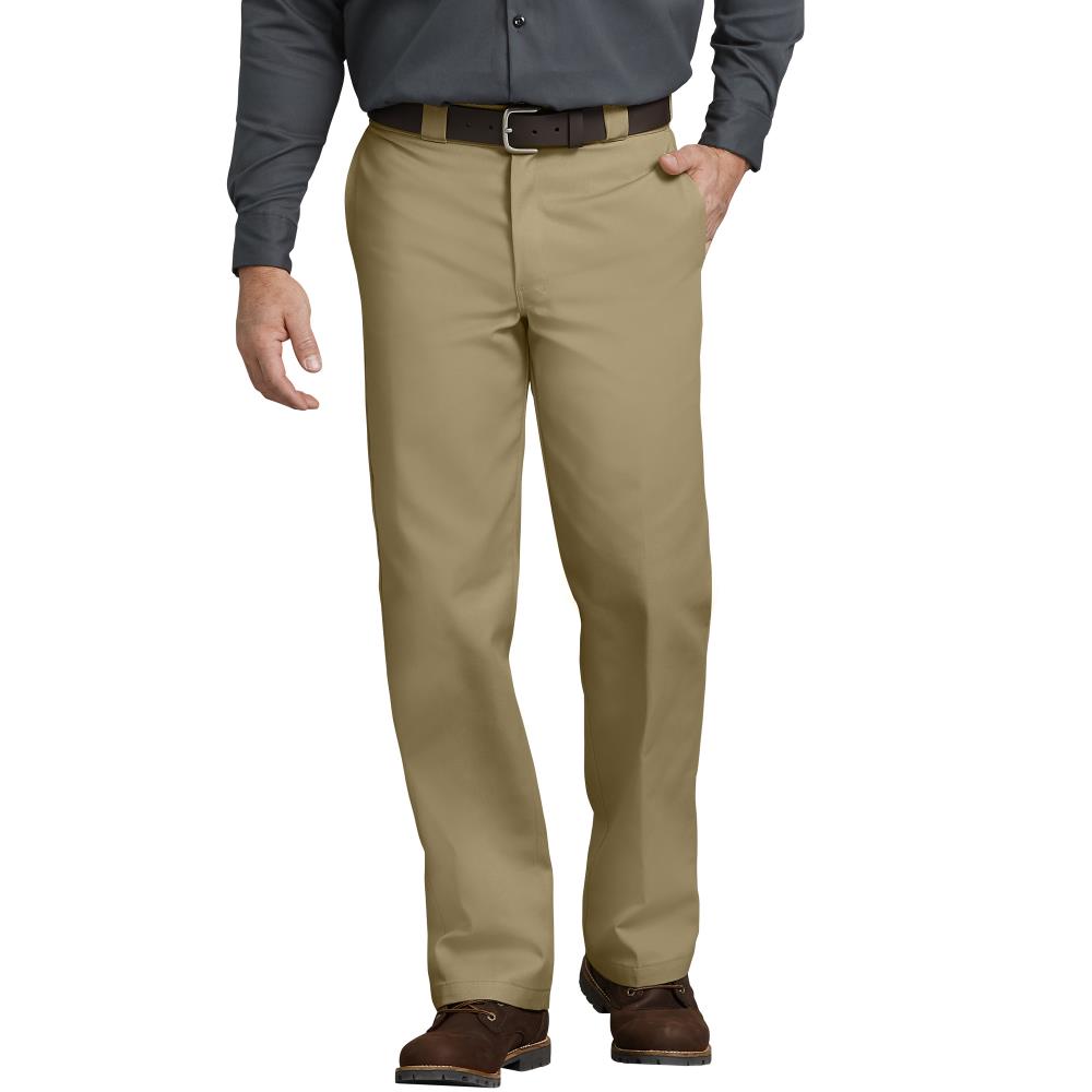 Dickies Men's 26 x 30 Khaki Twill Work Pants at Lowes.com