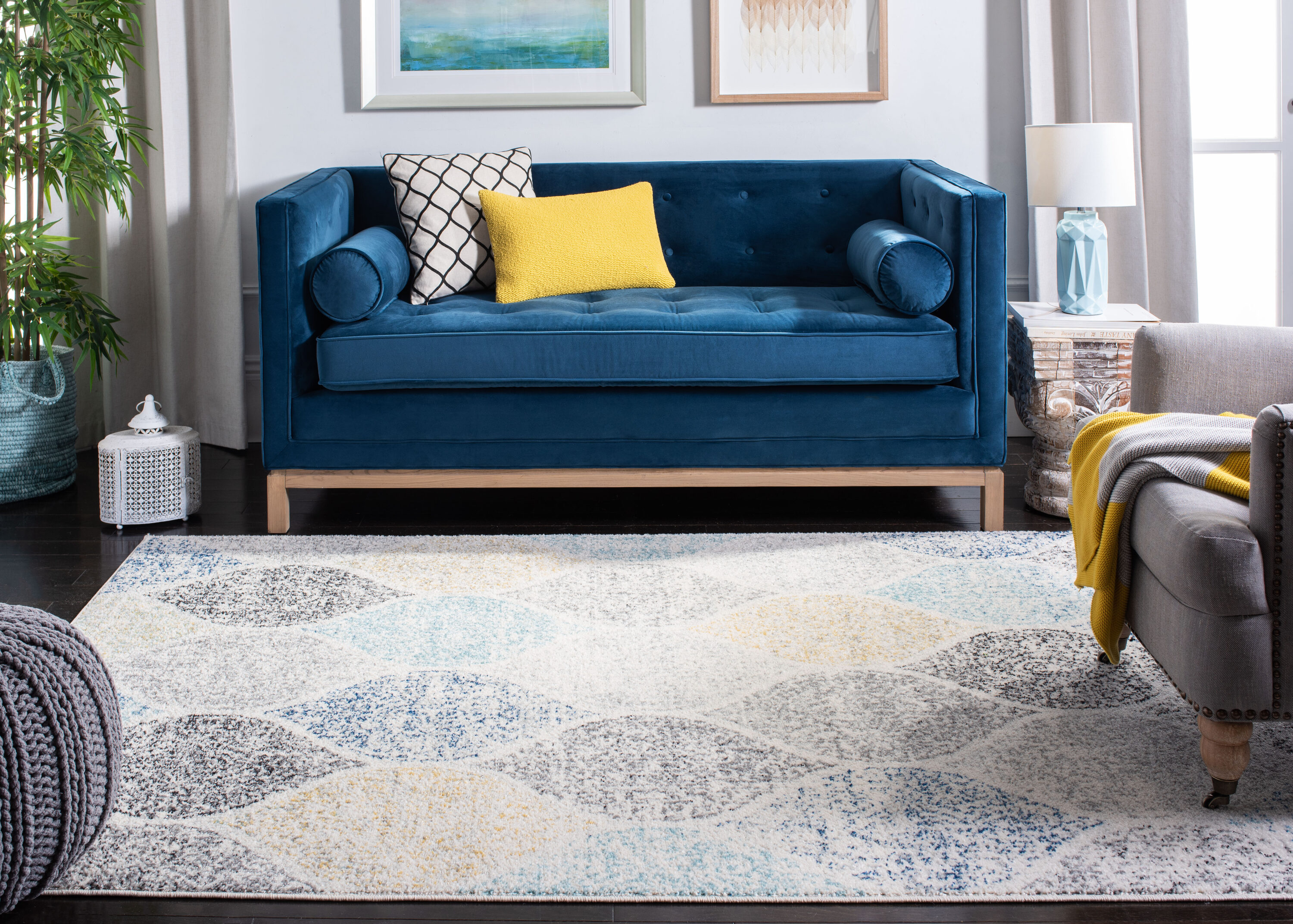 Madison 604D Ivory Blue 5in-3ft x 7in-6ft Rug