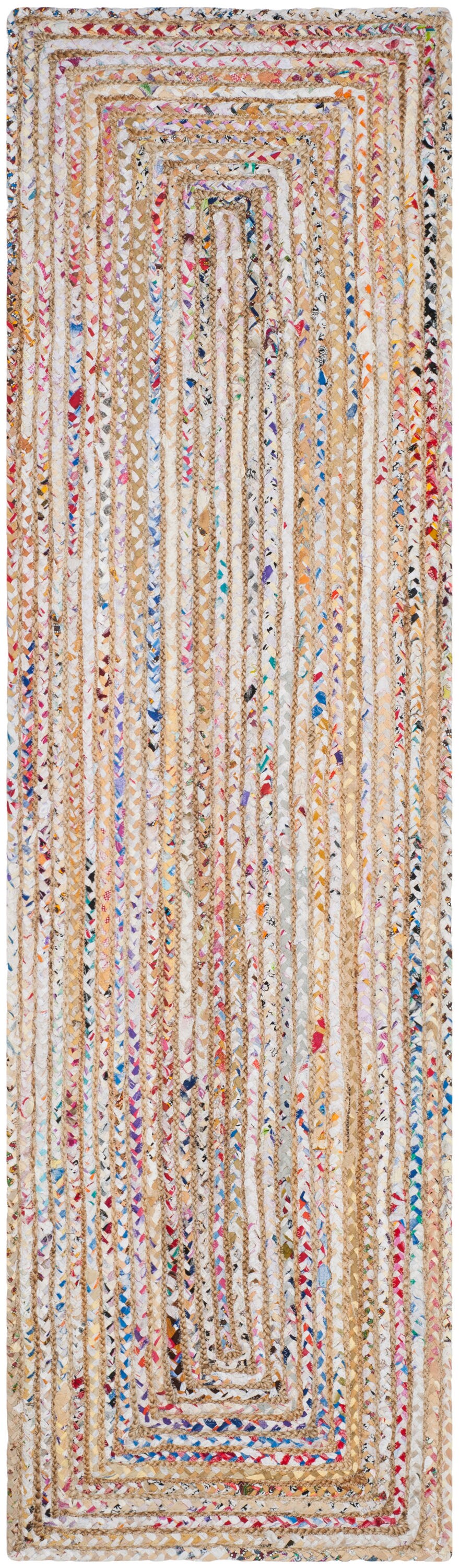 Safavieh CAP202B-216 Cape Cod Newton 2 x 16 (ft) Jute Beige/Multi Rectangular Indoor Abstract Coastal Runner rug