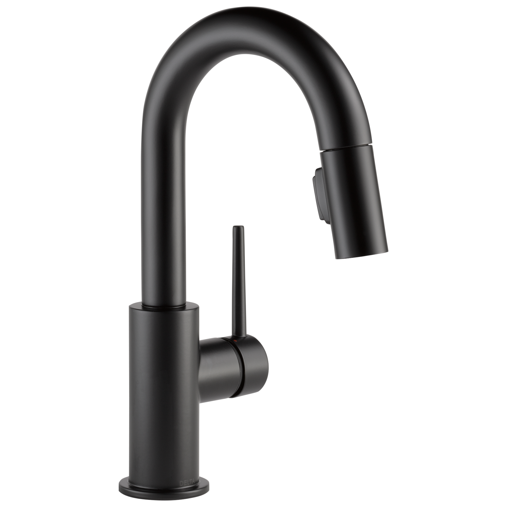 Delta 9959-BL-DST Trinsic Matte Black Single Handle Deck-mount Bar and Prep Kitchen Faucet with Sprayer