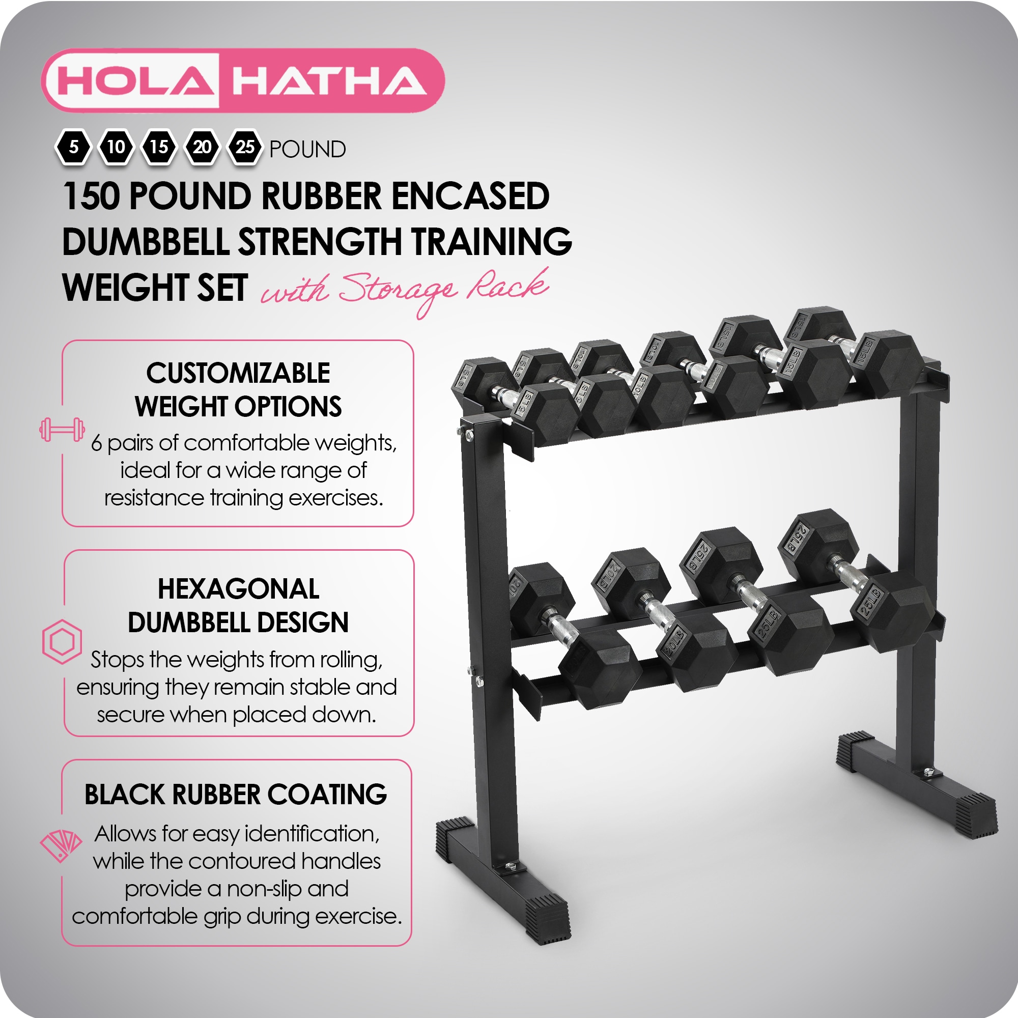 HolaHatha HH0356-MPN Barbells-Weight-Bars-Plates - View #3