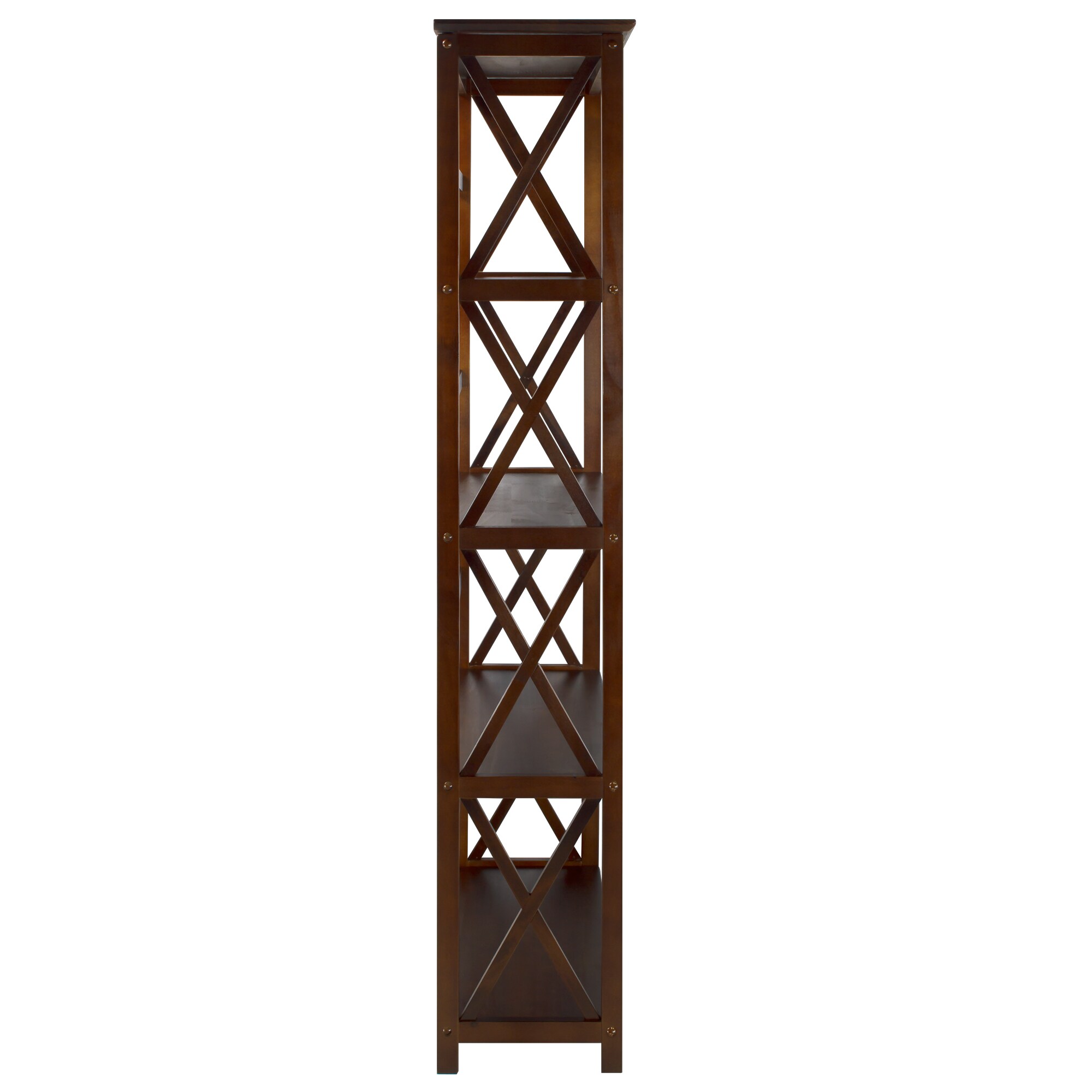 Montego Dark Walnut 5-Shelf Wood Bookcase