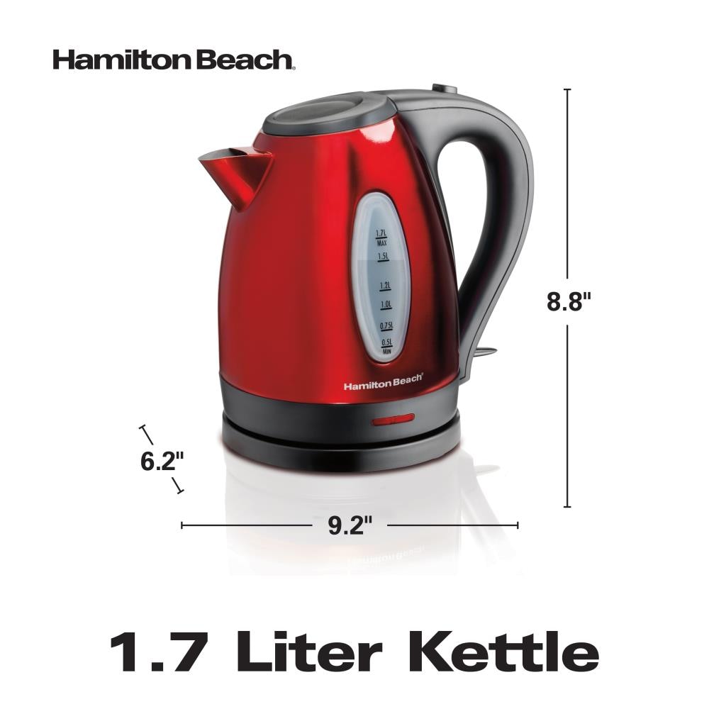 Hamilton Beach Red 7-Cup Cordless Electric Kettle in the Water